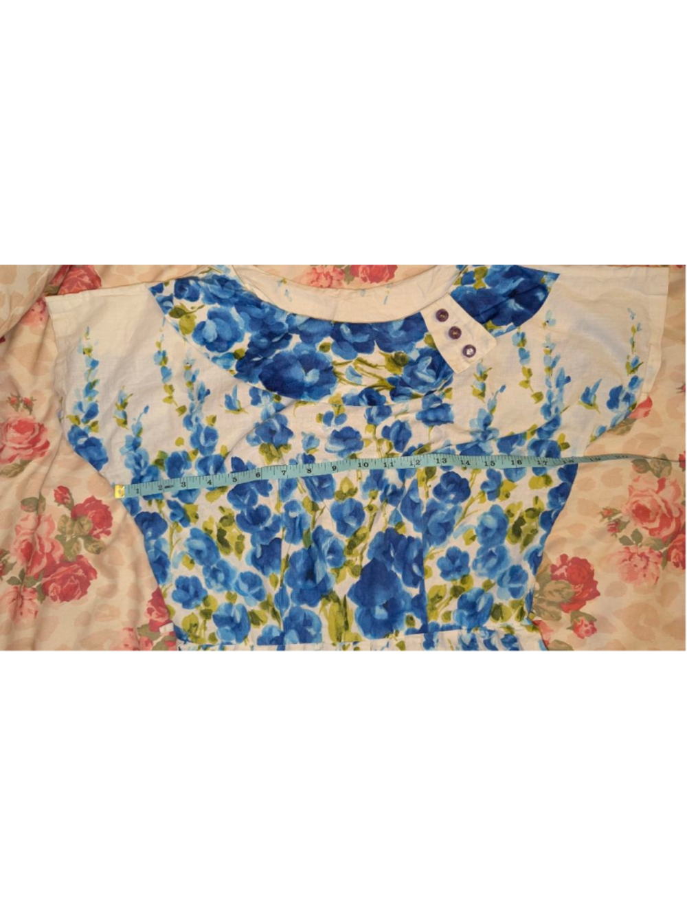 vintage 1950s Floral Cotton Dress - Picture 15 of 16